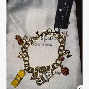 Kate Spade Hit the City Gold-Tone Yellow Charm Bracelet